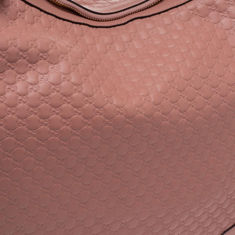 Gucci Pink Leather Microguccissima Bree Hobo 3