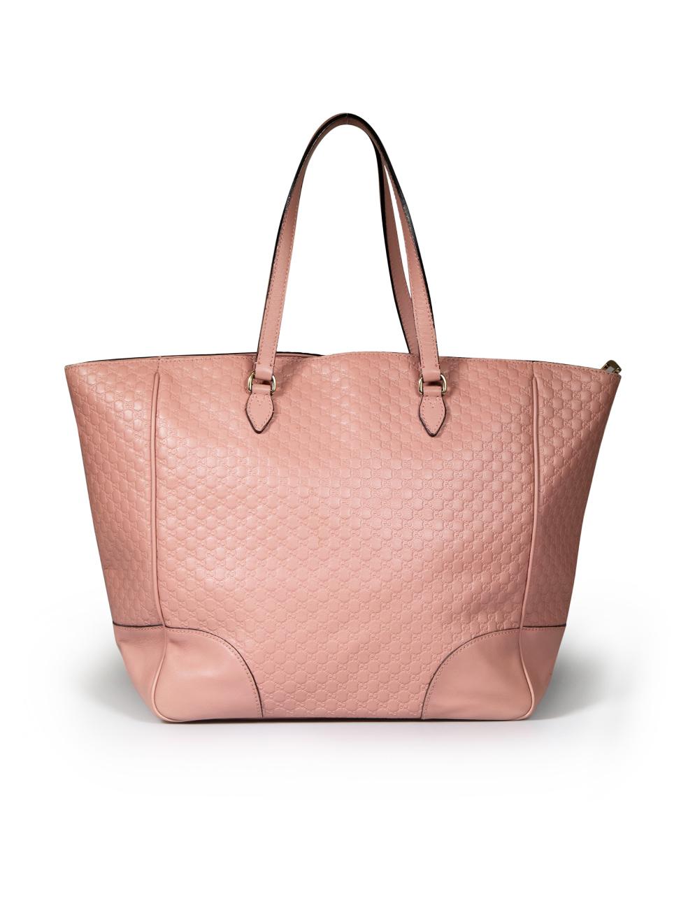 Gucci Pink Leather Microguccissima Medium Bree Tote In Good Condition For Sale In London, GB