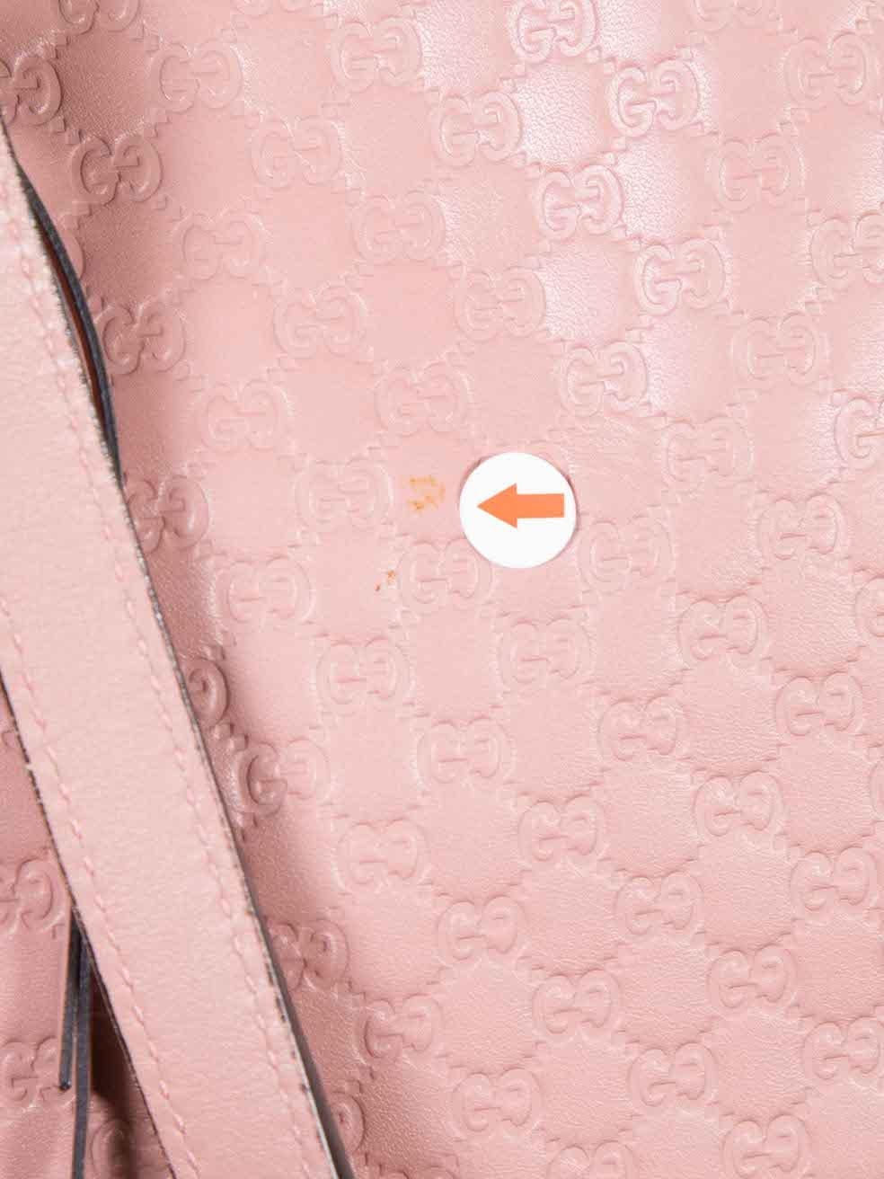Gucci Pink Leather Microguccissima Medium Bree Tote For Sale 4