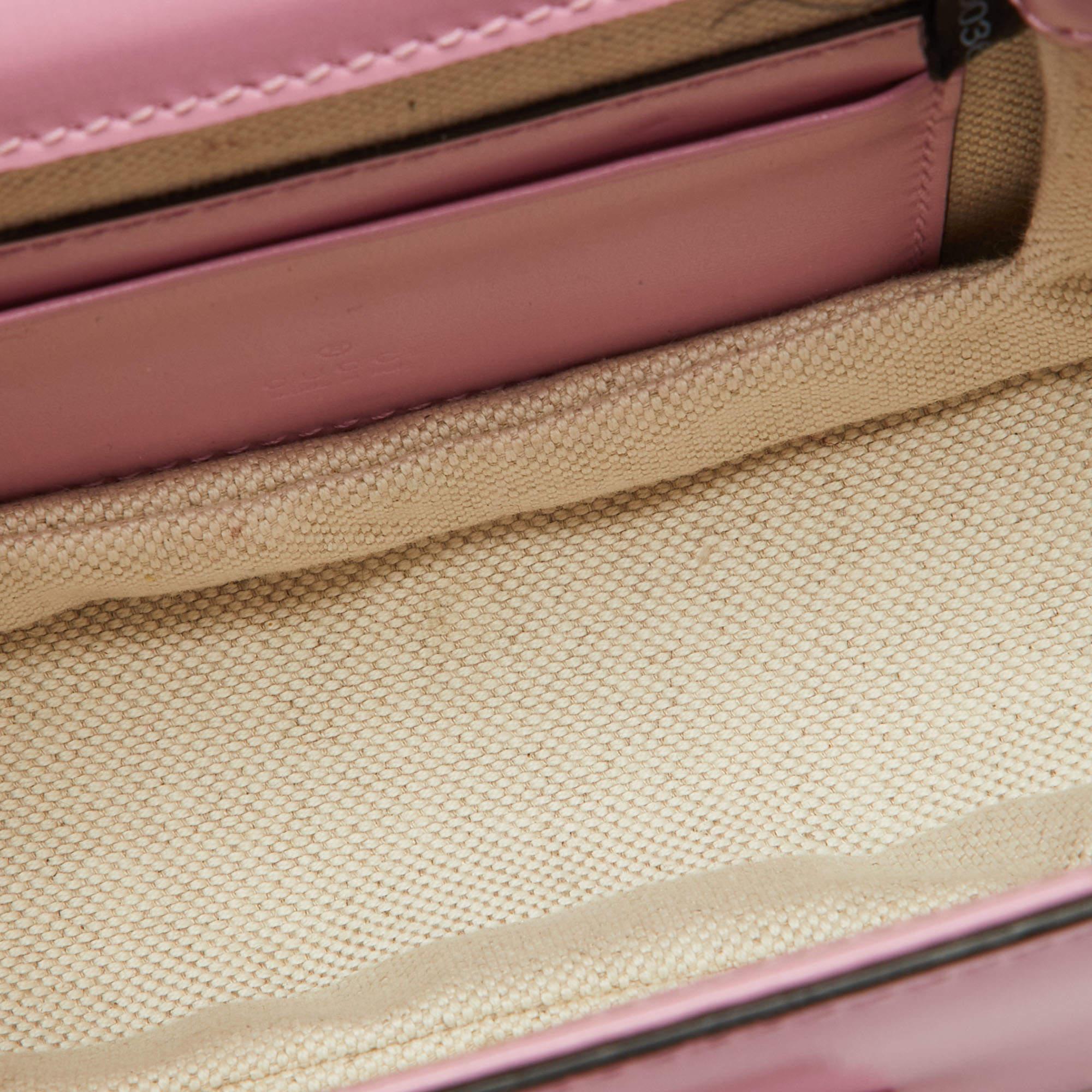 Gucci Pink Leather Mini 1947 Bamboo Top Handle Bag 4