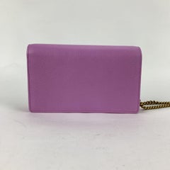 Gucci Pink Leather Mini GG Marmont Crystals WOC Wallet on Chain