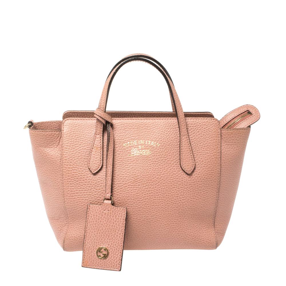Gucci Pink Leather Mini Swing Tote at 1stDibs | gucci swing tote mini, gucci  mini swing tote, gucci swing bag