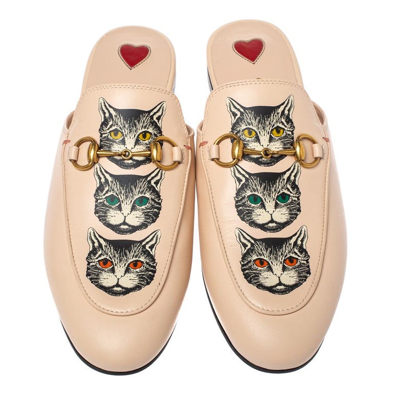 Gucci Pink Leather Mystic Cat Princetown Mules Size 37 at 1stDibs | gucci  cat collection, gucci mystic cat mules, gucci cat mules