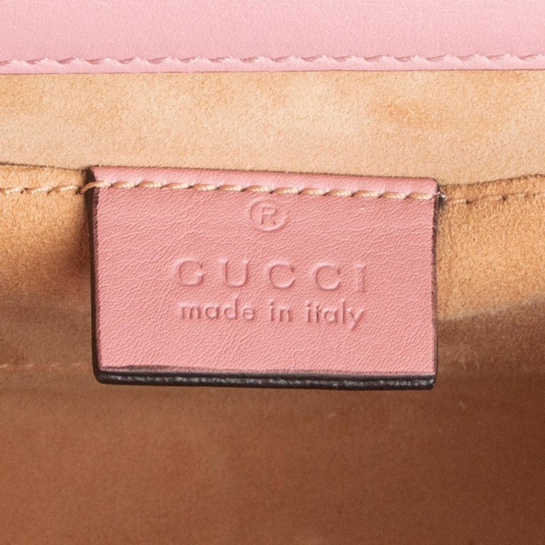 GUCCI pink leather PADLOCK SMALL PEARL STUDDED Shoulder Bag at 1stDibs