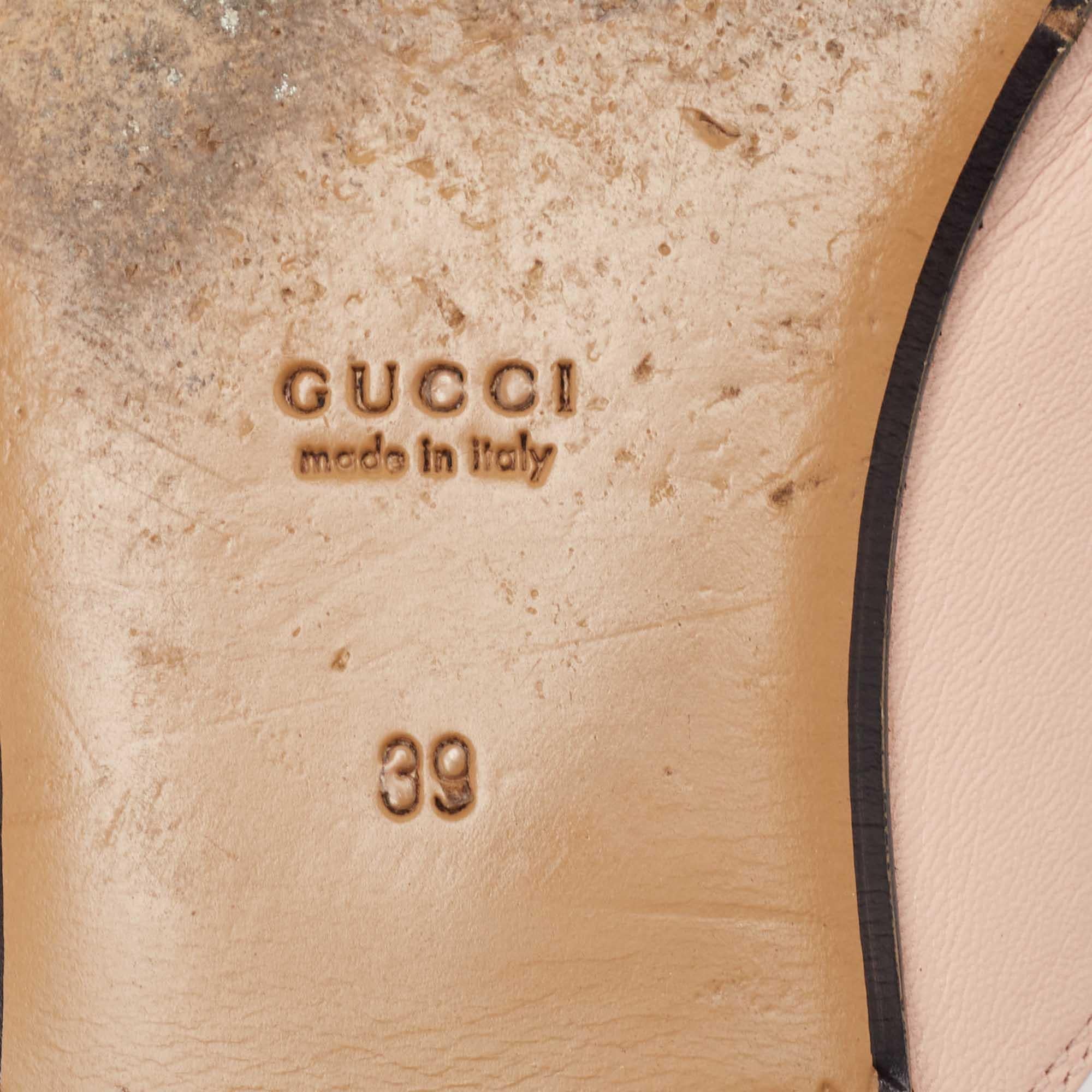 Gucci - Mules plates Princetown en cuir rose, taille 39 en vente 3