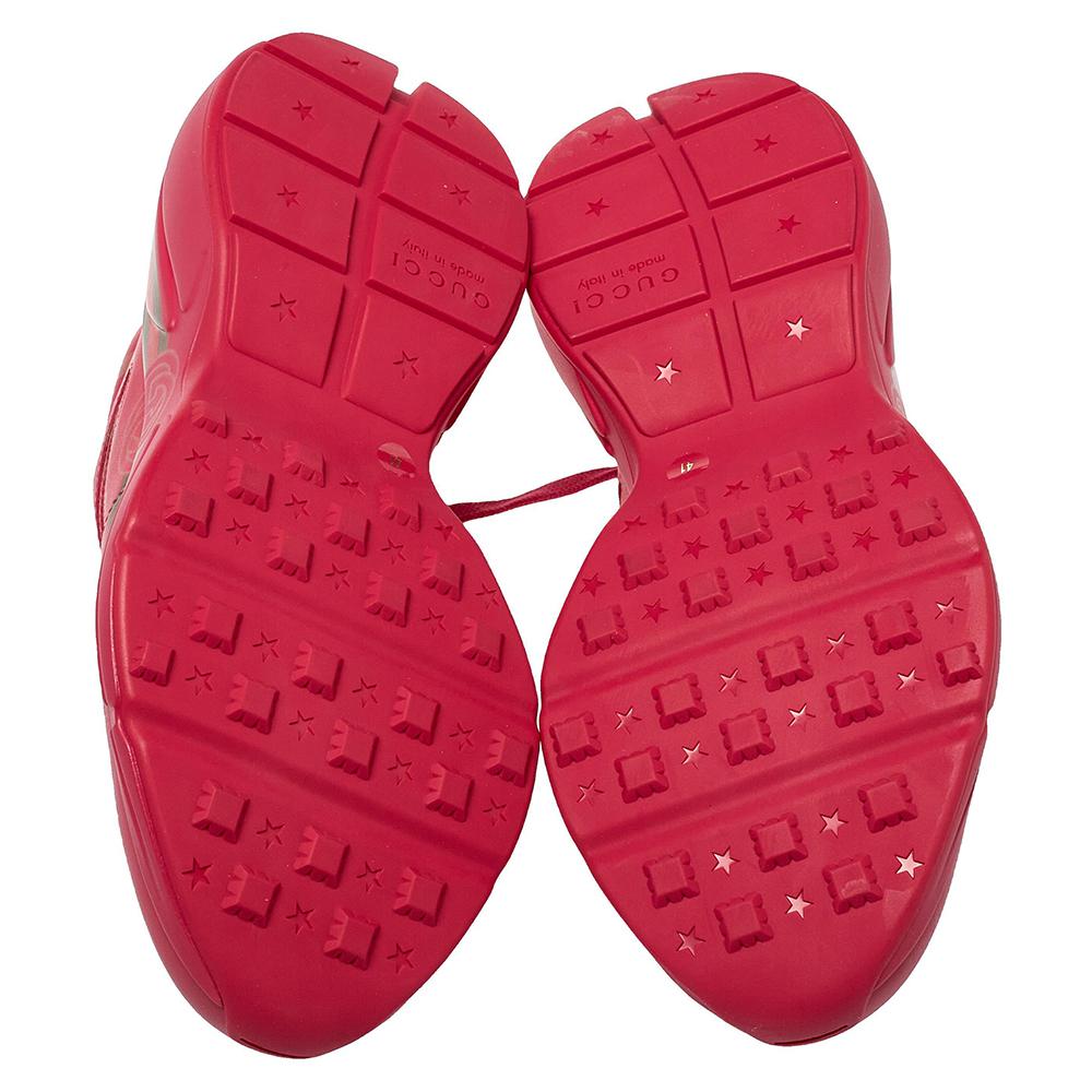 Gucci Pink Leather Rhyton Vintage Logo Platform Sneakers Size 41 1