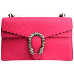 Gucci Pink Leather Shoulder Dionysus Bag