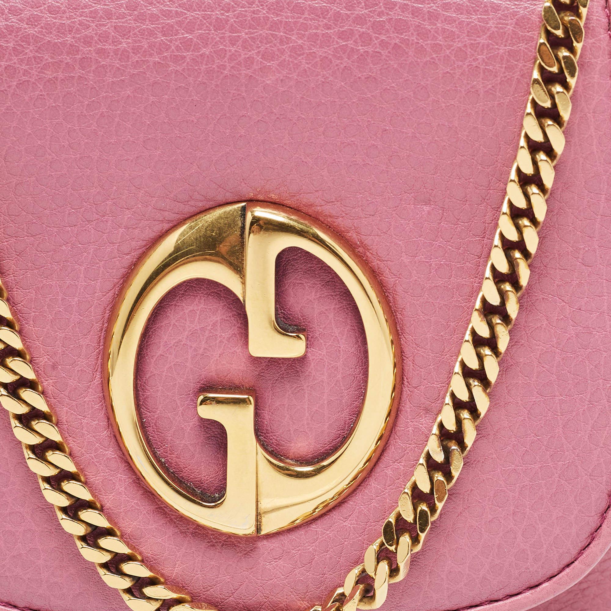 Gucci Pink Leather Small 1973 Chain Crossbody Bag 12