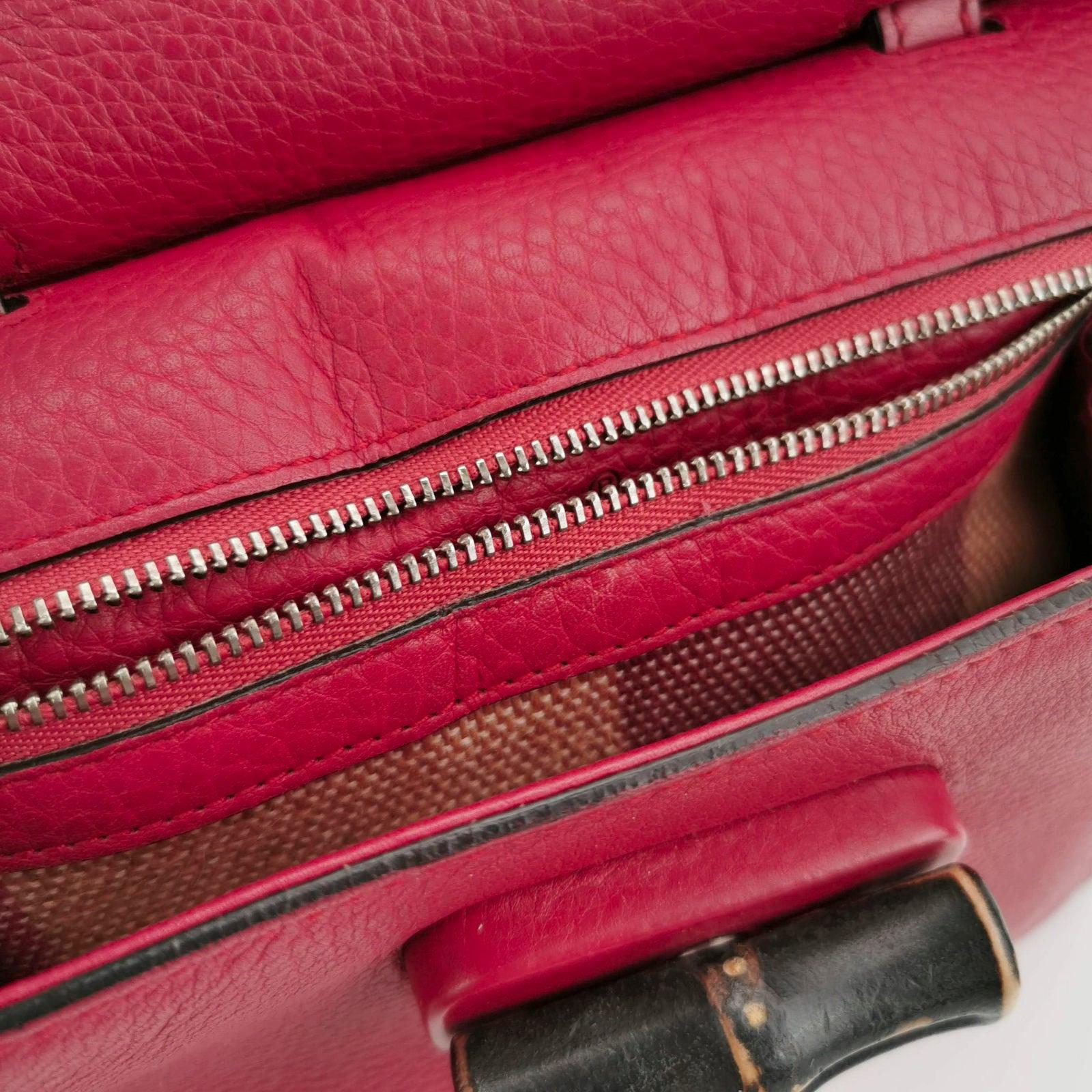 Gucci Pink Leather Small Bamboo Daily Top Handle Bag 8