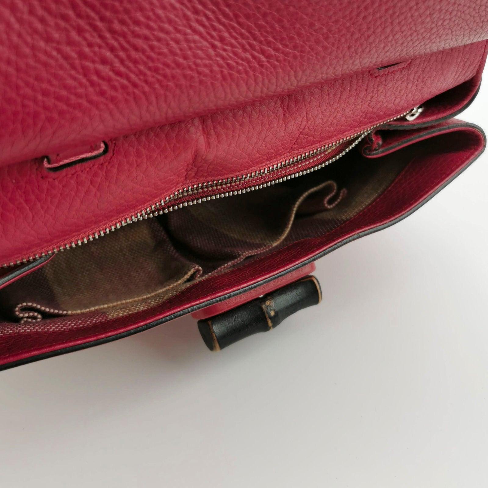 Gucci Pink Leather Small Bamboo Daily Top Handle Bag 2