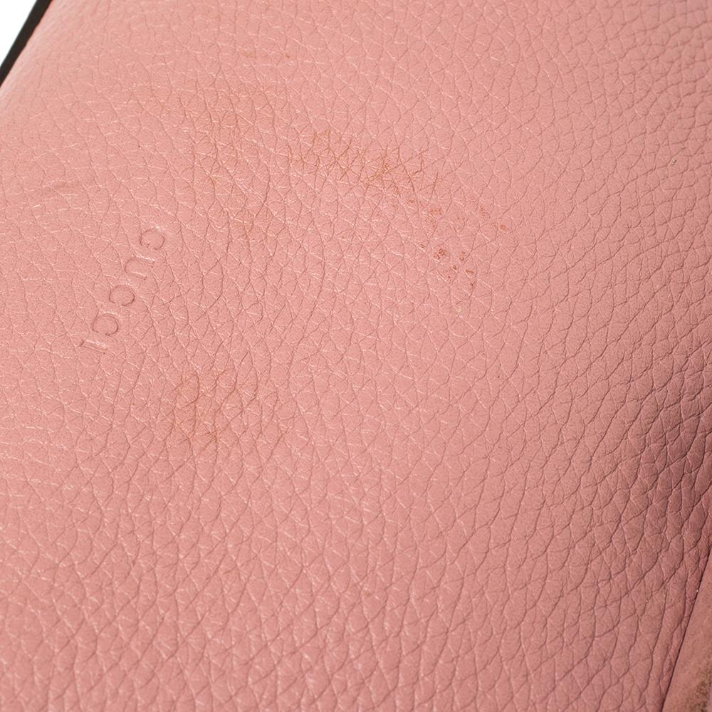 Gucci Pink Leather Small Bamboo Daily Top Handle Bag 2