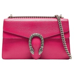 Gucci Pink Leather Small Dionysus Crystals Shoulder Bag