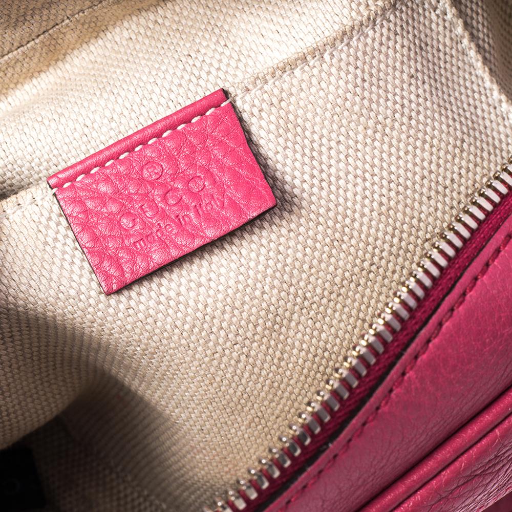 Gucci Pink Leather Small Soho Disco Crossbody Bag 3