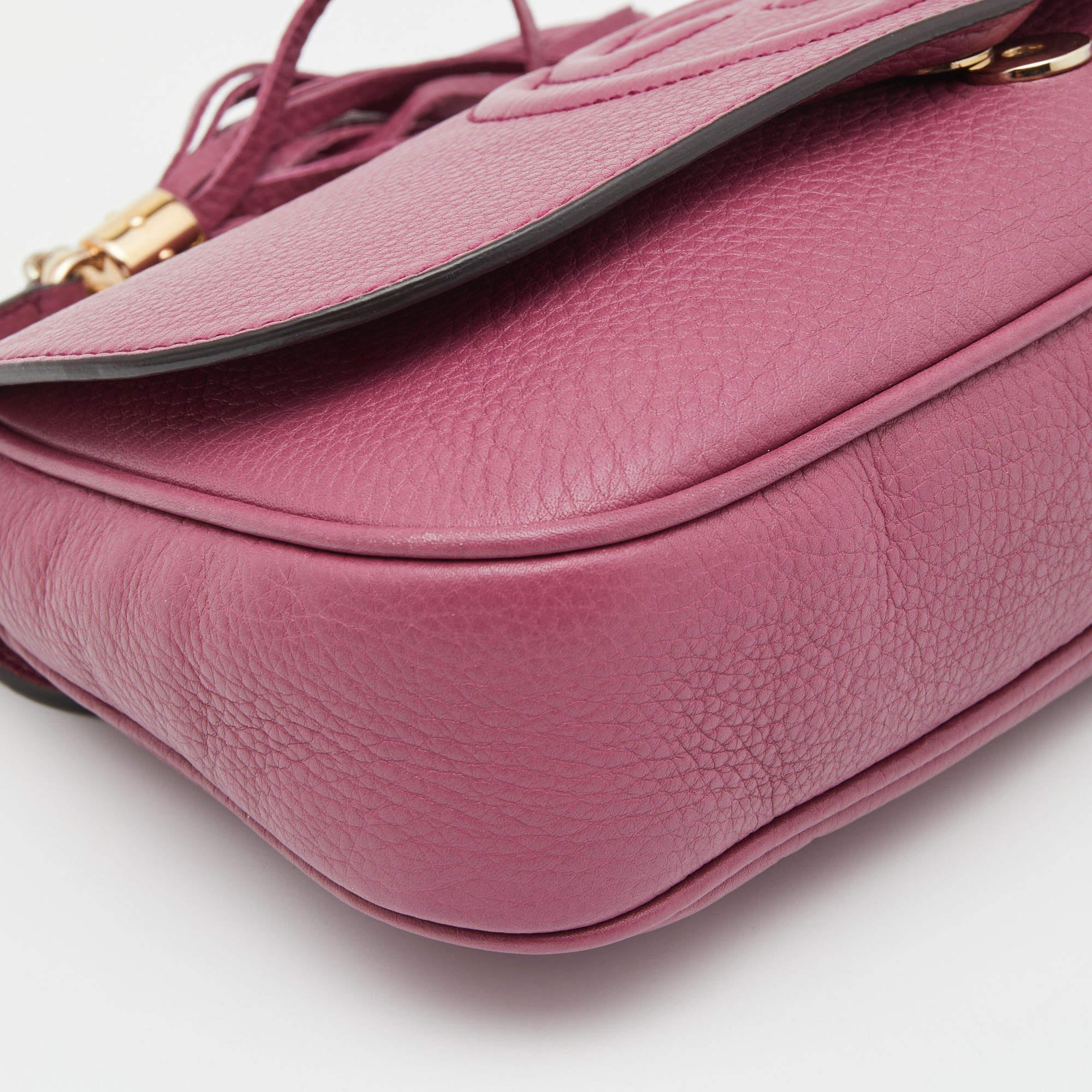Gucci Soho Kette Umhängetasche aus rosa Leder 3