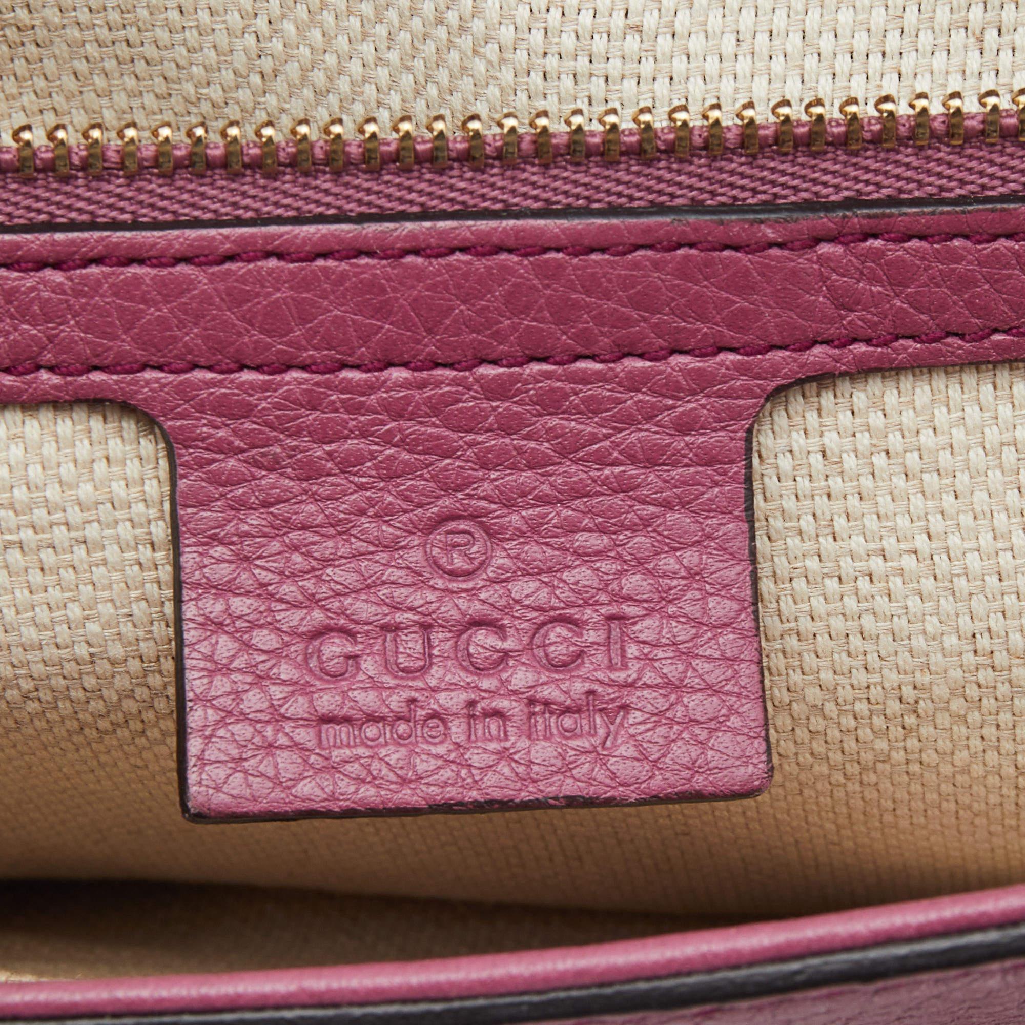 Gucci Soho Kette Umhängetasche aus rosa Leder 5