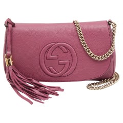 Used Gucci Pink Leather Soho Chain Crossbody Bag