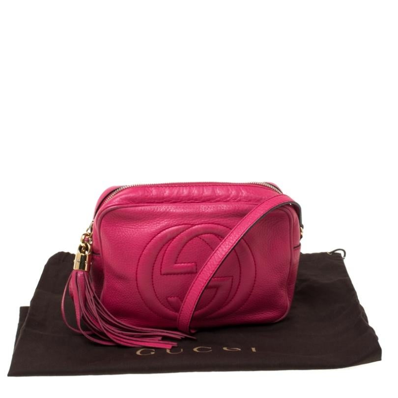 Gucci Pink Leather Soho Disco Crossbody Bag 5
