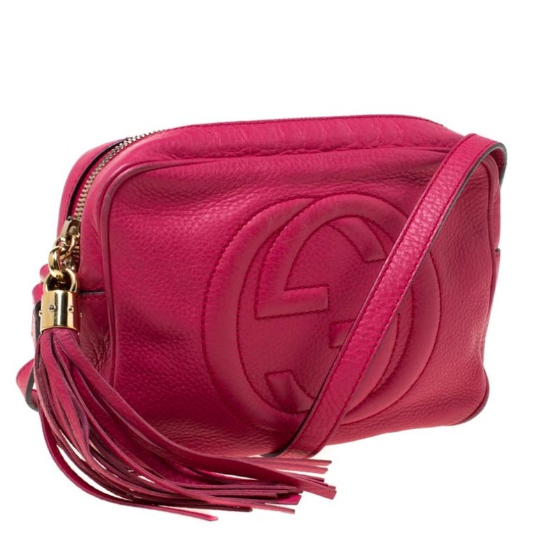Gucci Pink Leather Soho Disco Crossbody Bag For Sale at 1stDibs