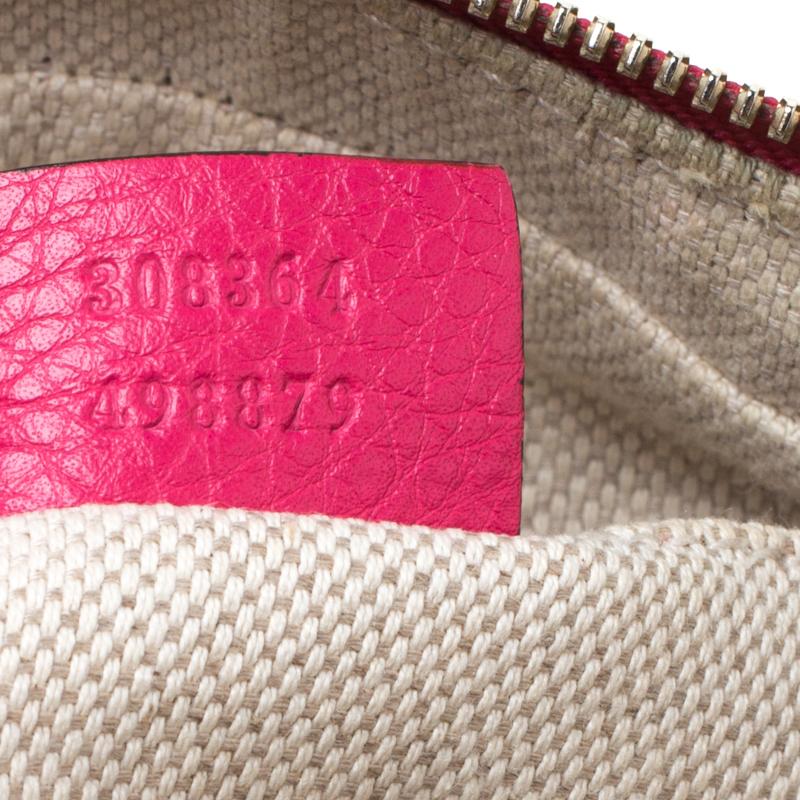 Gucci Pink Leather Soho Disco Crossbody Bag In Good Condition In Dubai, Al Qouz 2