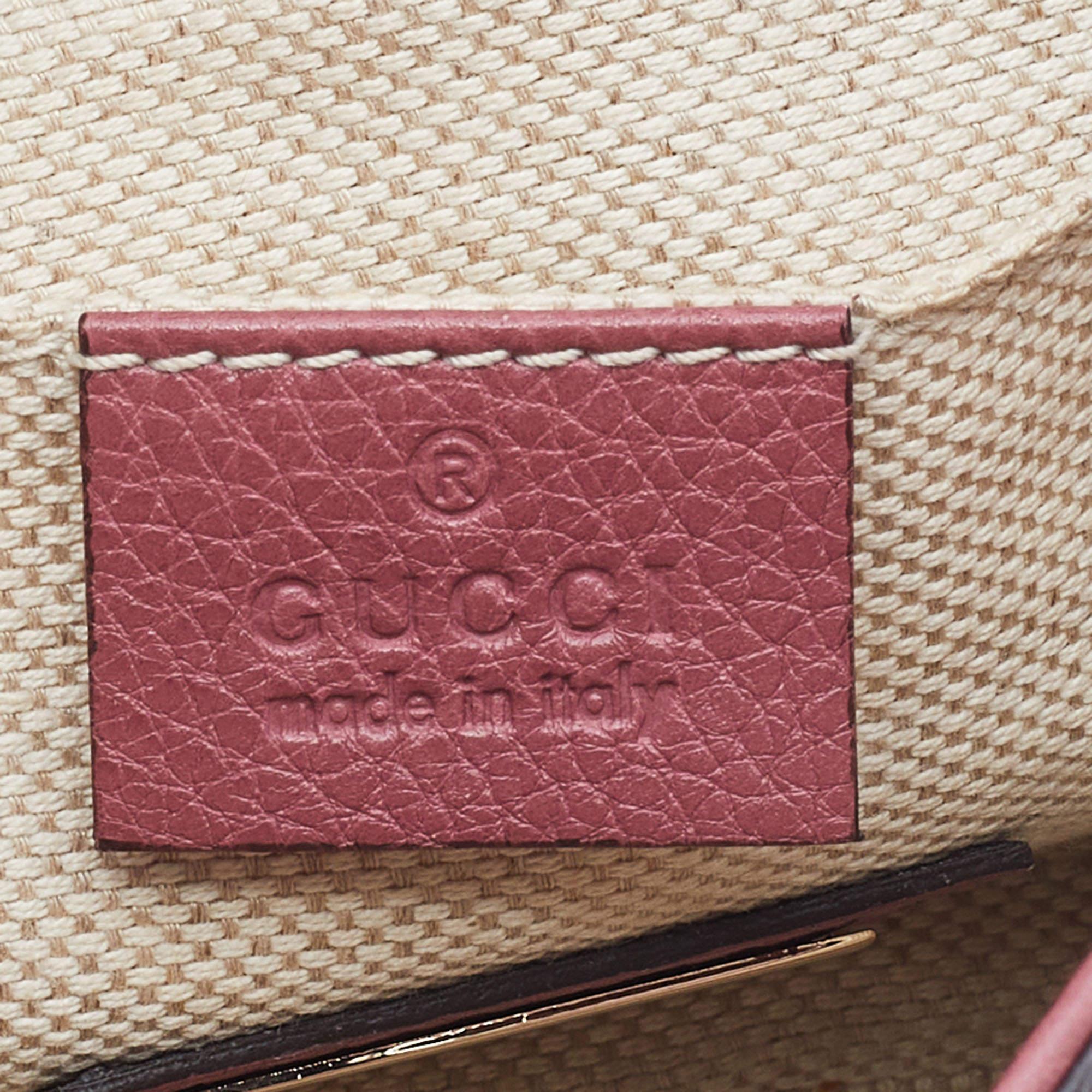 Gucci Pink Leather Soho Flap Chain Crossbody Bag 2