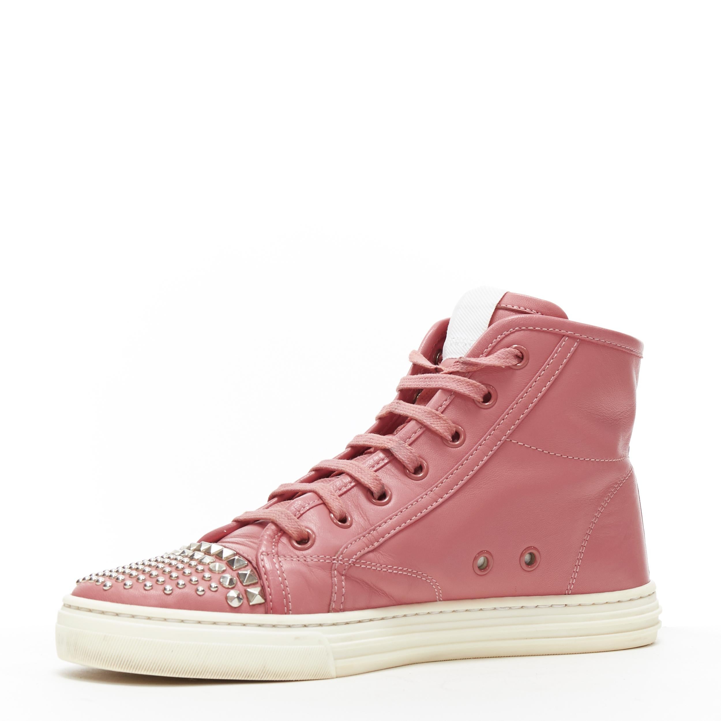 pink leather high tops