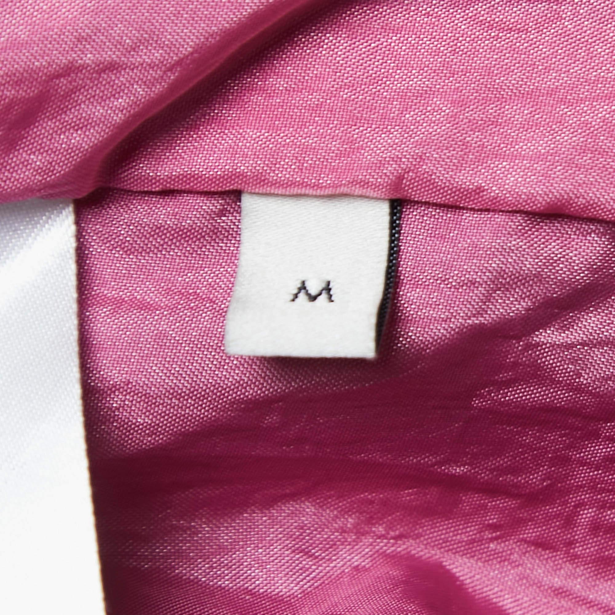 Gucci Pink Logo Colorblock Web Striped Bomber Jacket M 2