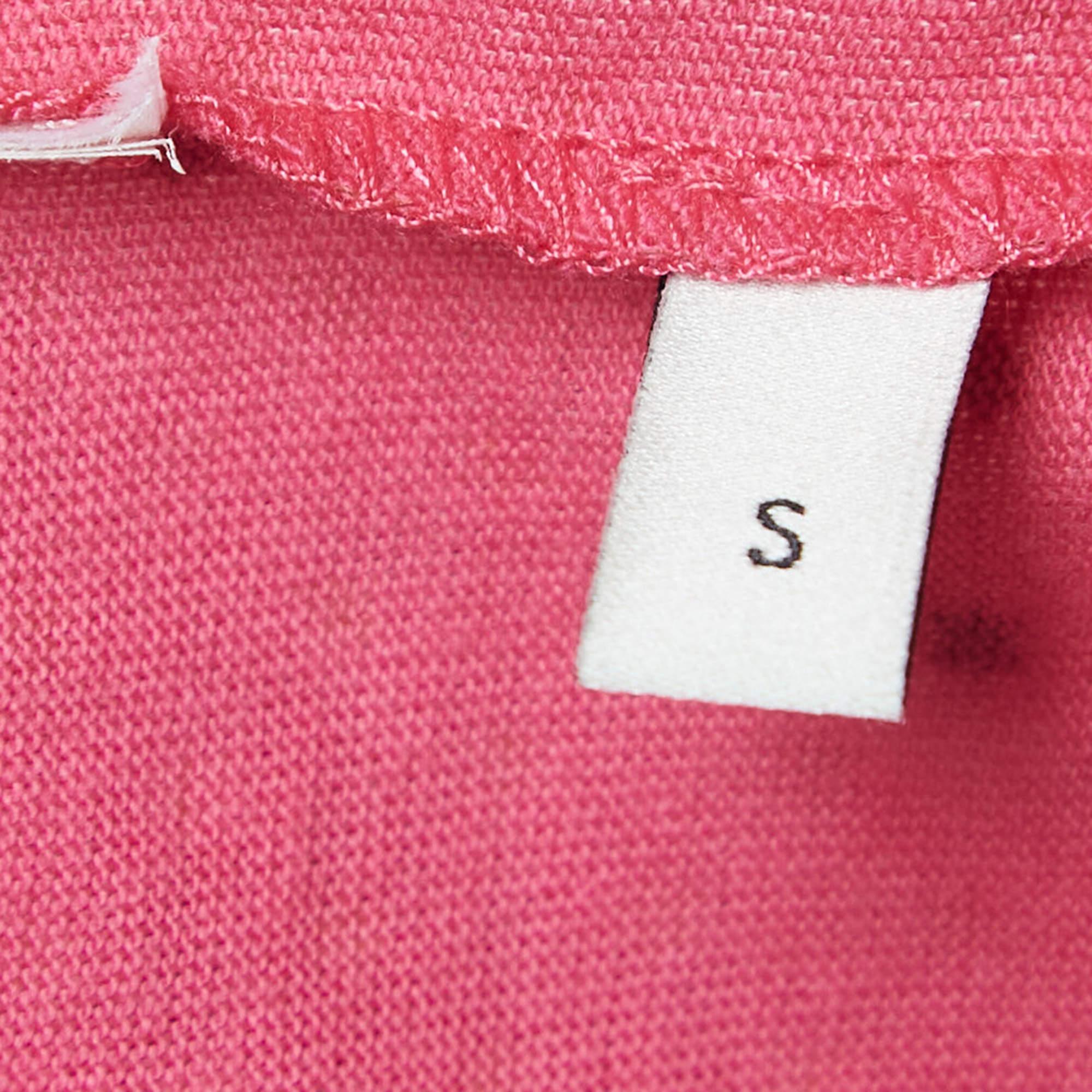 Gucci Rosa Logo bedrucktes T-Shirt aus Baumwolle in Übergröße S Damen im Angebot