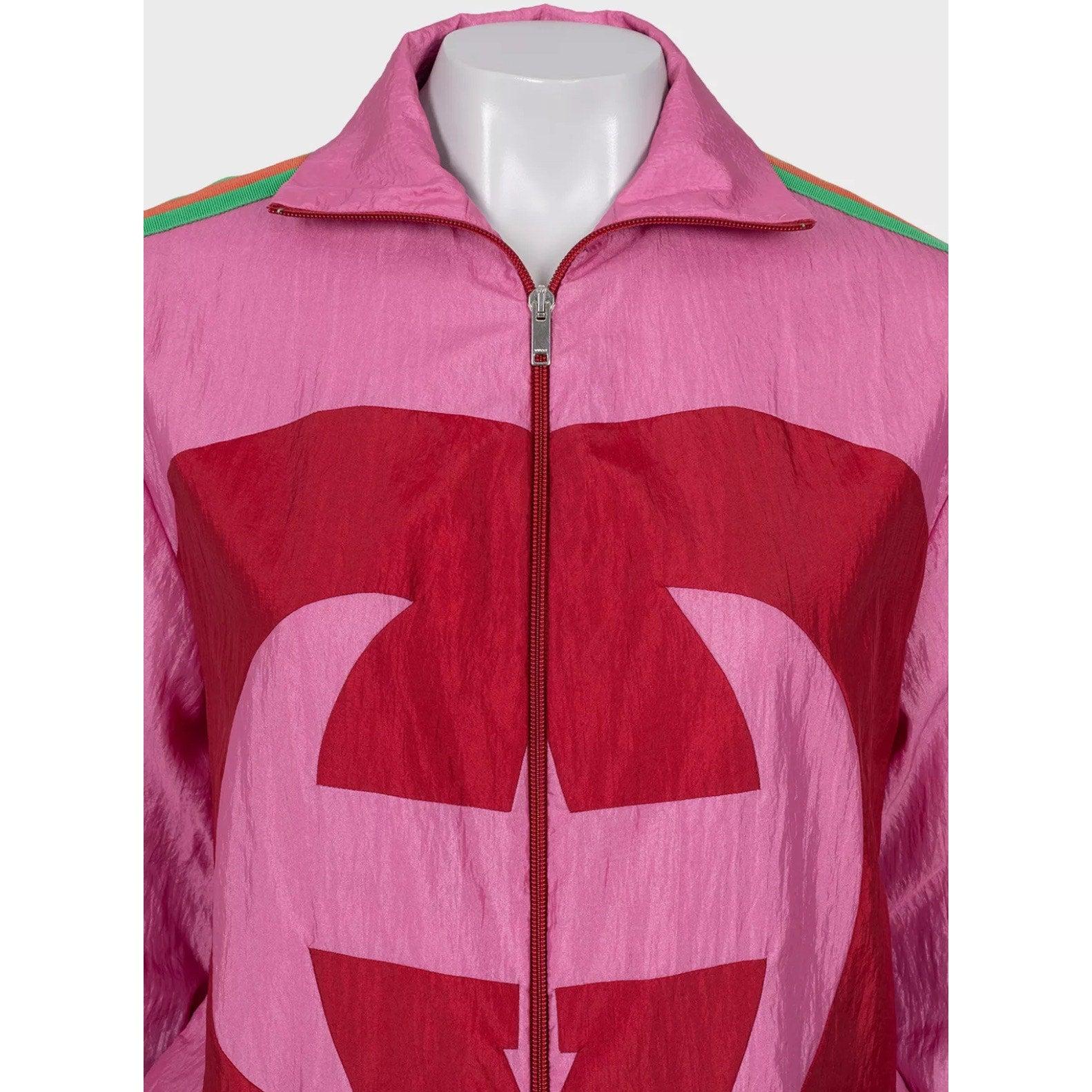 Women's Gucci Pink Logo Windbreaker Jacket - Size XS - 2018 For Sale