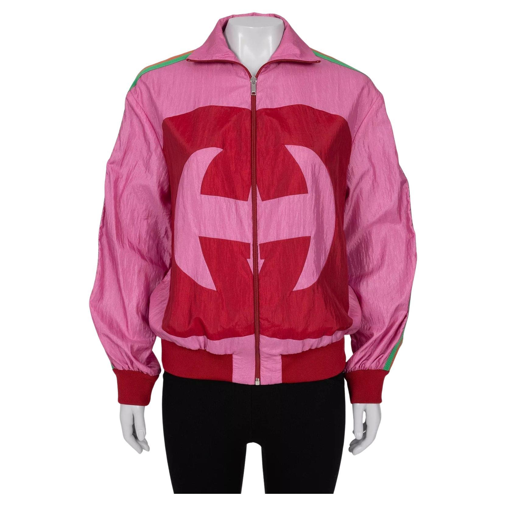Gucci Pink Logo Windbreaker Jacket - Size XS - 2018 For Sale