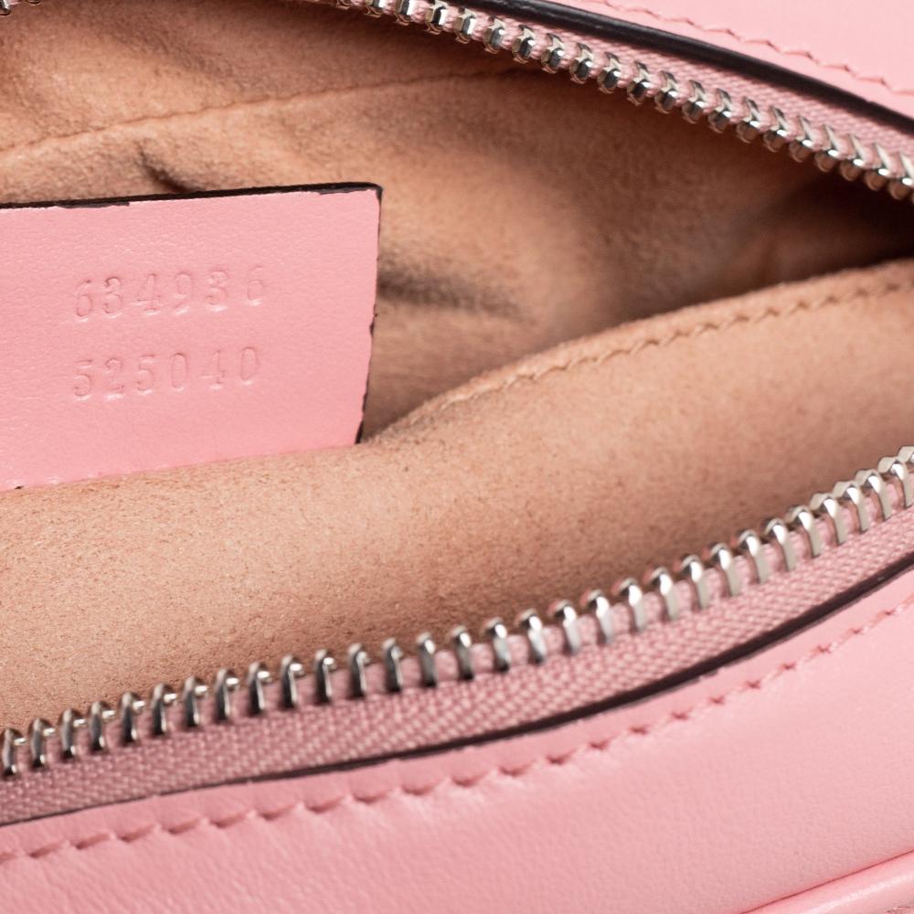 Gucci Pink Matelassé Leather GG Marmont Camera Crossbody Bag 1