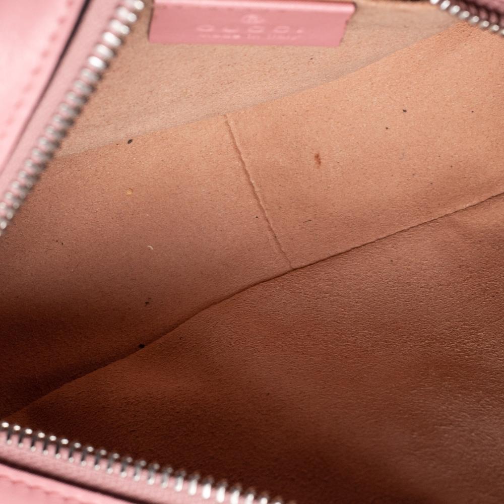 Gucci Pink Matelassé Leather GG Marmont Camera Crossbody Bag 2