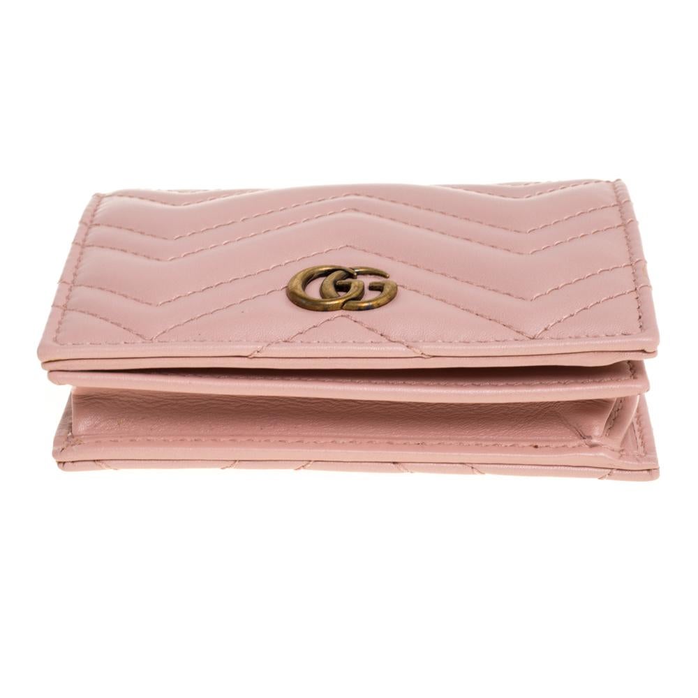 gg marmont card case pink