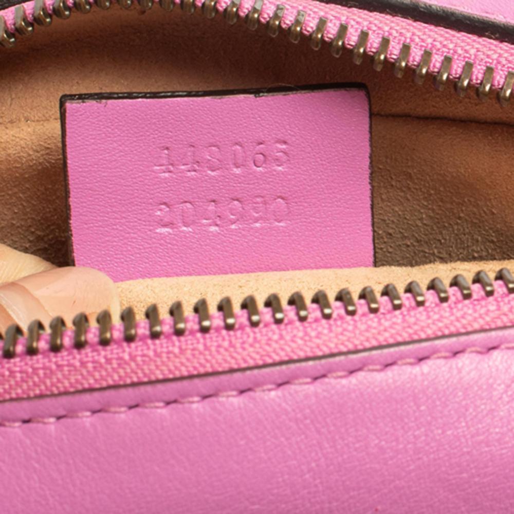 Gucci Pink Matelassé Leather Mini GG Marmont Crossbody Bag 4