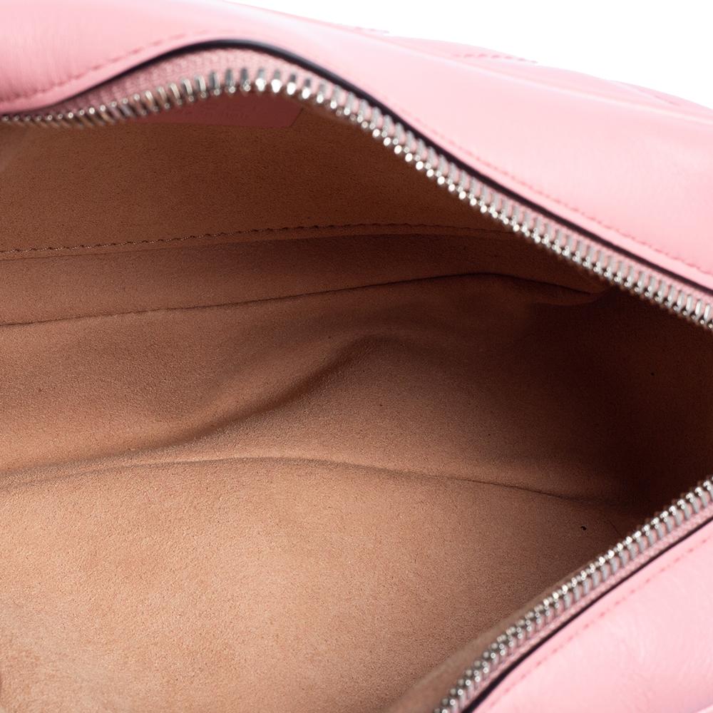 Gucci Pink Matelasse Leather Small GG Marmont Shoulder Bag In Good Condition In Dubai, Al Qouz 2