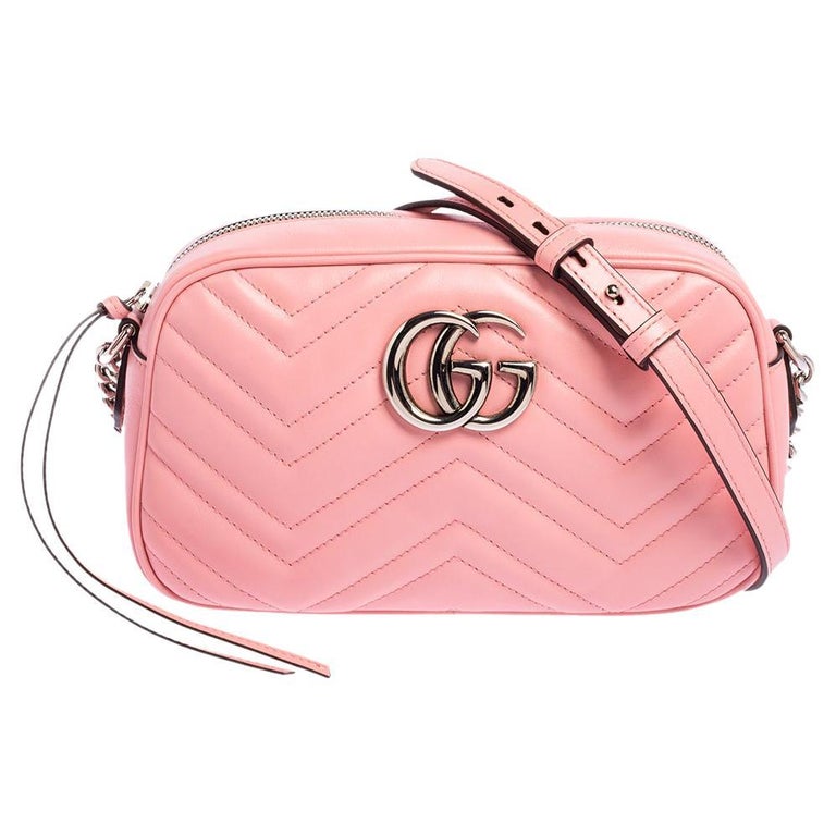 Gucci Pink Matelasse Leather Small GG Marmont Shoulder Bag at 1stDibs | pink  gucci purse, gucci pink purse