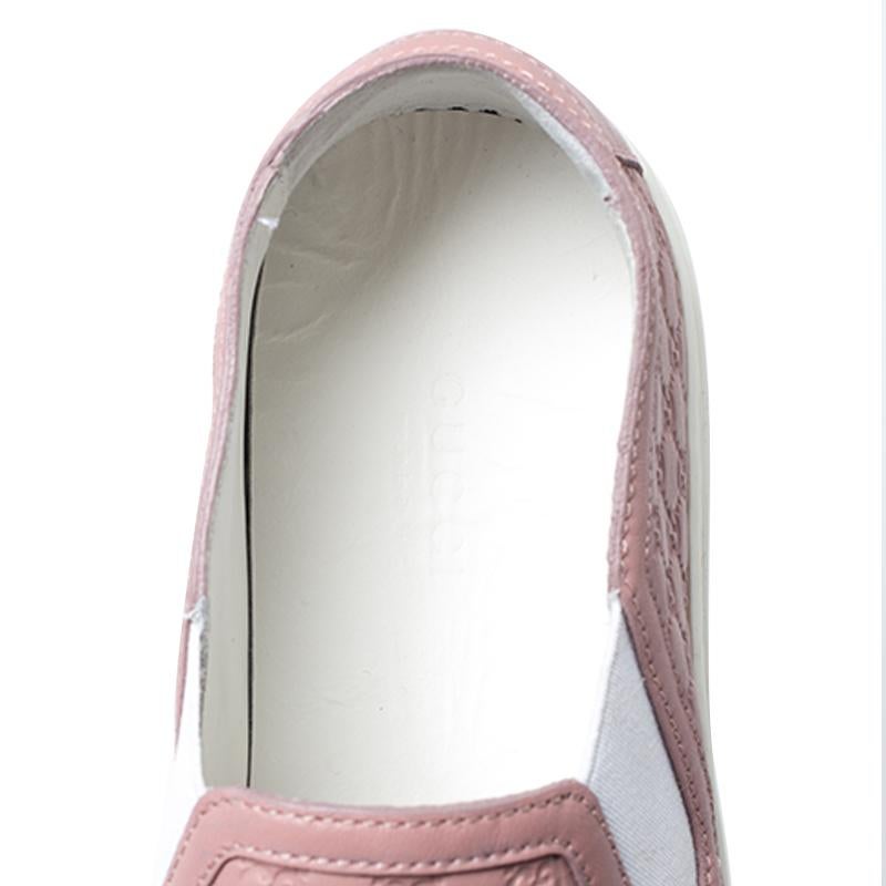 Gucci Pink Microguccisima Leather Slip On Sneakers 35.5 1