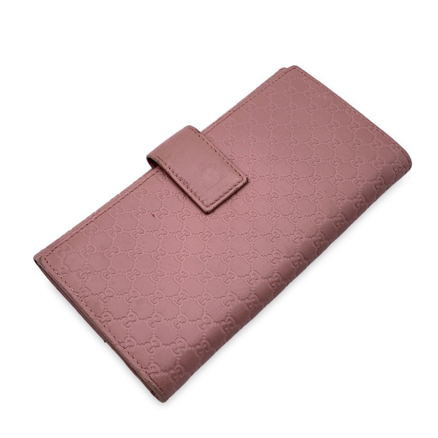 Gucci Pink Microguccissima Leather Continental Long Wallet In Good Condition In Rome, Rome