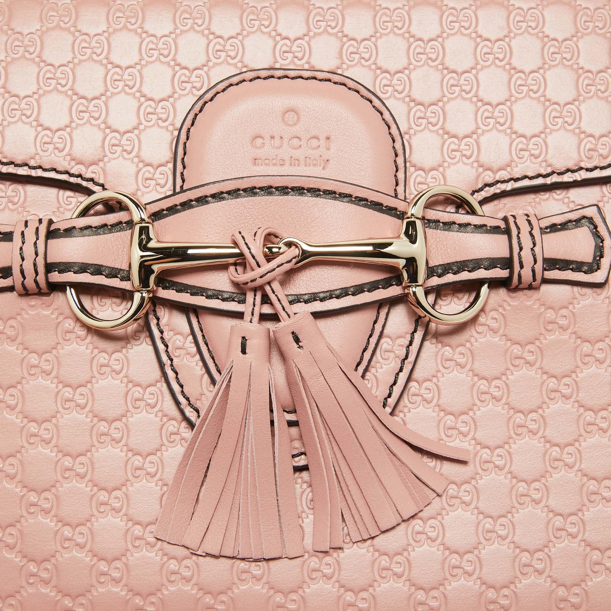Women's Gucci Pink Microguccissima Leather Medium Emily Chain Shoulder Bag