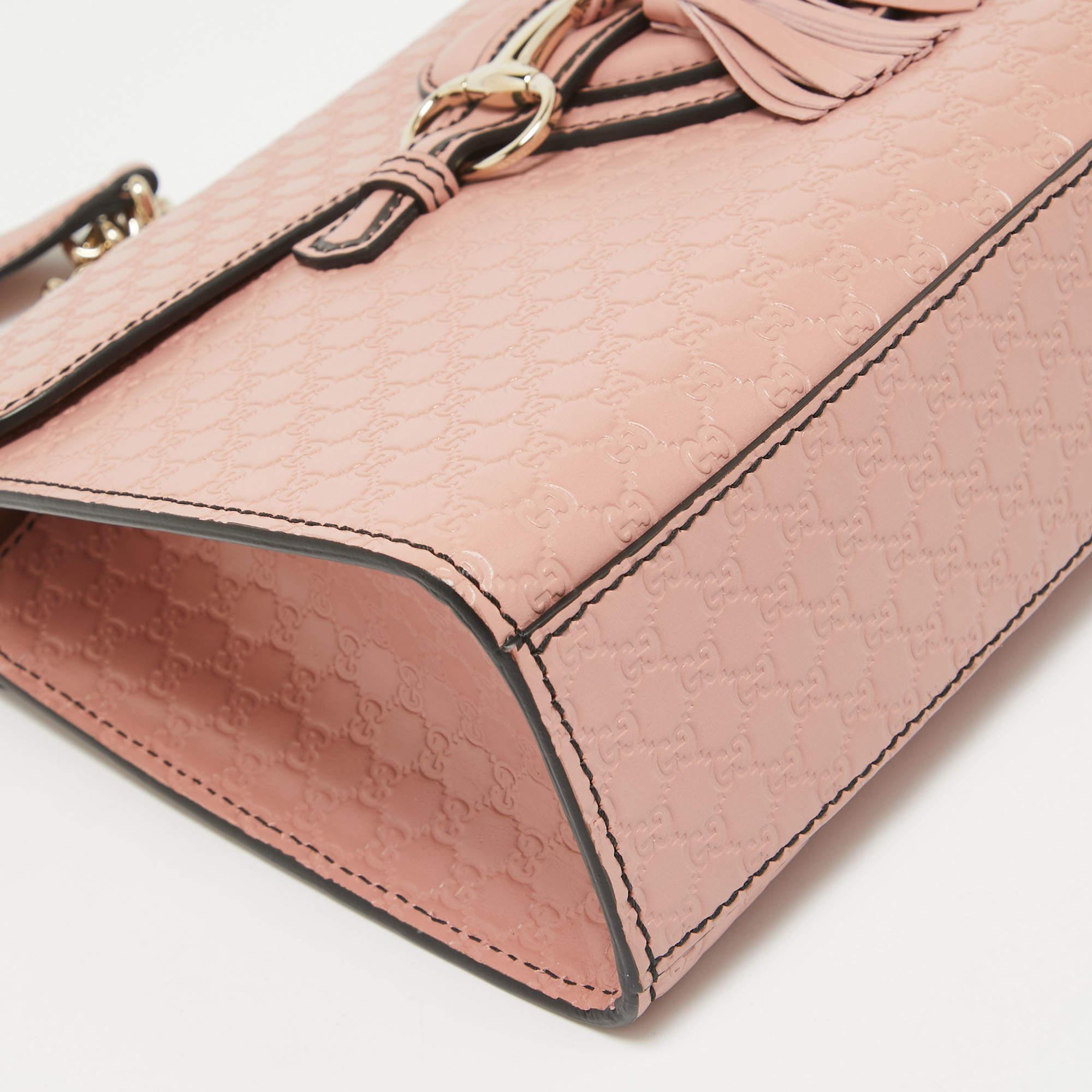 Gucci Pink Microguccissima Leather Medium Emily Chain Shoulder Bag 4