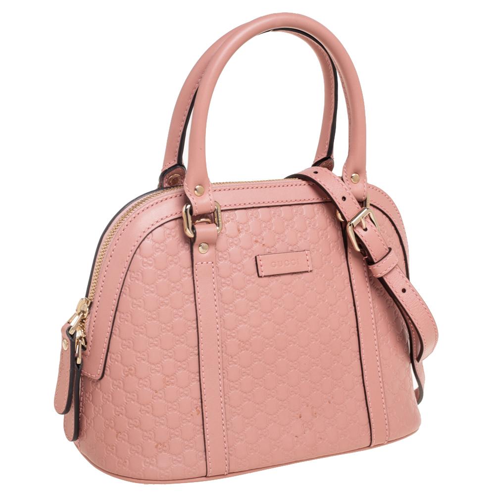 Gucci Pink Microguccissima Leather Mini Dome Bag In Good Condition In Dubai, Al Qouz 2
