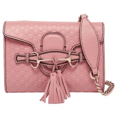 Gucci Pink Microguccissima Leather Mini Emily Chain Shoulder Bag