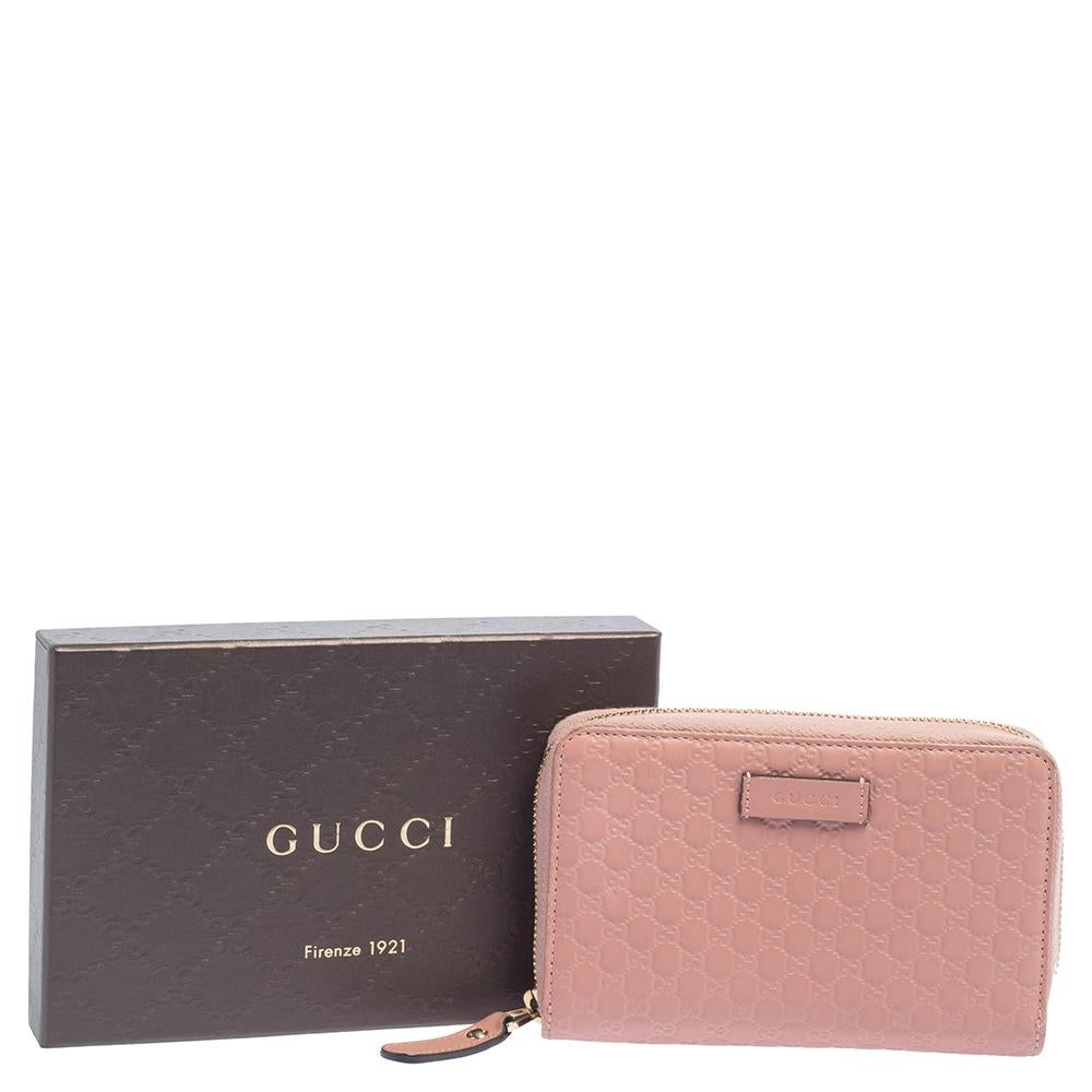 Gucci Pink Microguccissima Leather Zip Around Wallet 3