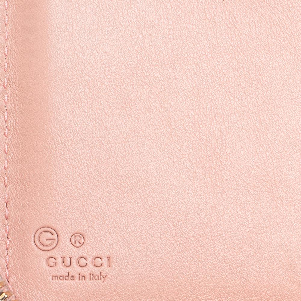 Women's Gucci Pink Microguccissima Leather Zip Around Wallet