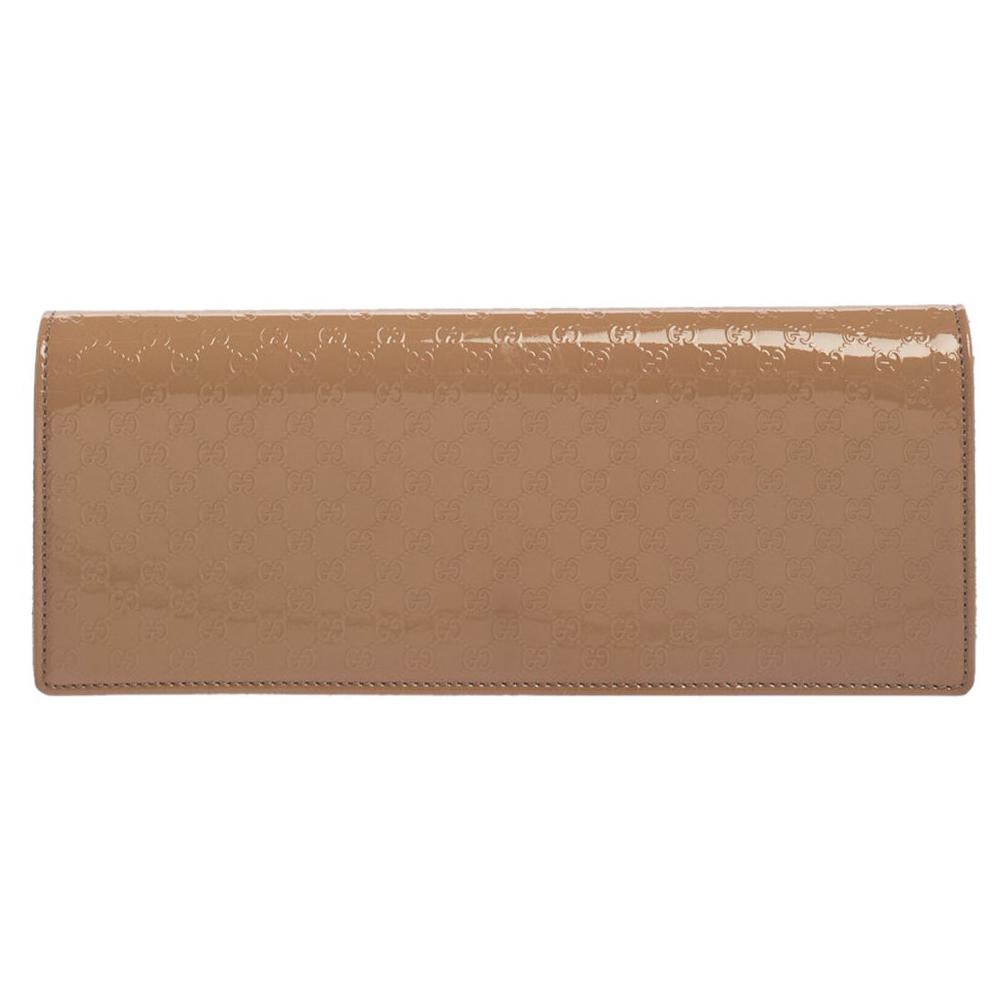 Gucci Pink Microguccissima Patent Leather Broadway Clutch