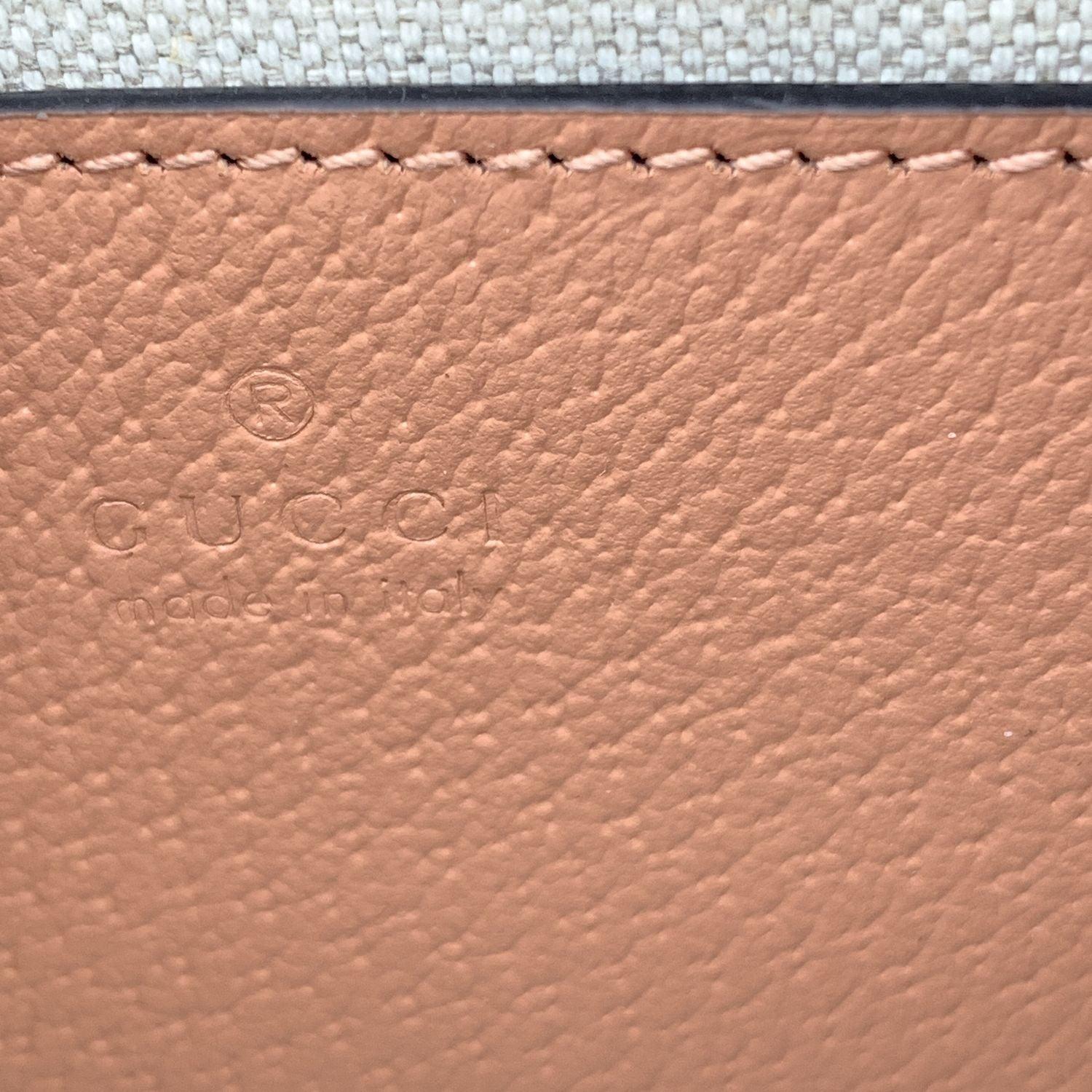 Gucci mini sac à bandoulière Ophidia rose en toile avec monogramme en vente 3