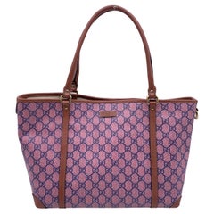 Gucci Einkaufstasche aus Segeltuch mit rosa Monogramm