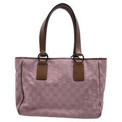 Gucci Pink Monogram Canvas Tote Handbag Shopping Bag