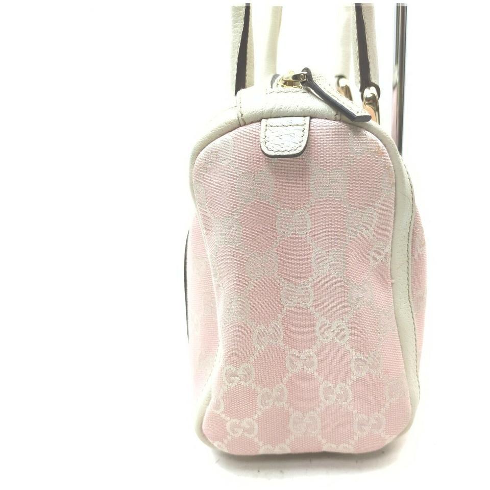 Gucci Pink Monogram GG Abbey Boston Bag 862429 In Good Condition In Dix hills, NY