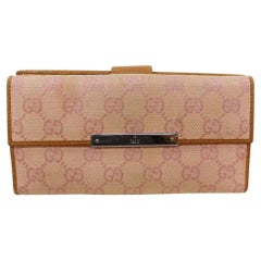 Gucci Pink Monogram Gg Flap 872612 Wallet