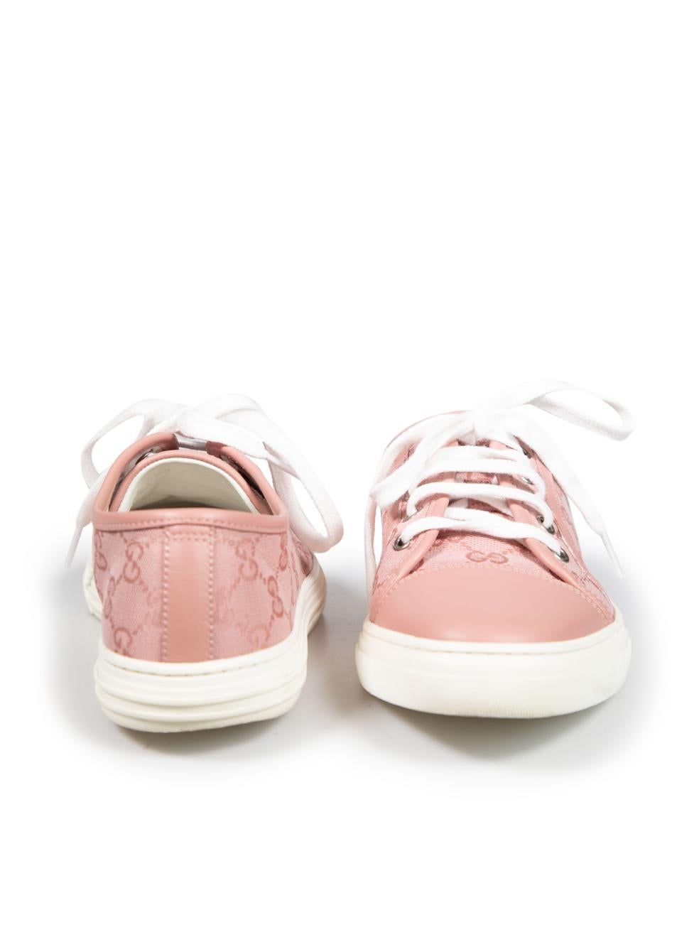Gucci Pink Monogram Low-Top Trainers Size IT 38.5 In Excellent Condition In London, GB